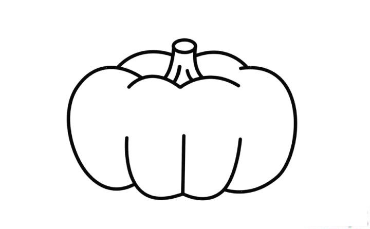 彩色简笔画南瓜的图片教程