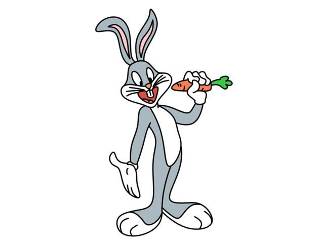 兔八哥吃萝卜简笔画