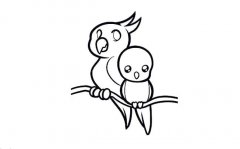 两只鹦鹉动物简笔画步骤图片大全