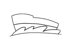 轮船/游轮简笔画图片步骤一