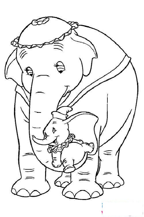 儿童简笔画:大象与小象