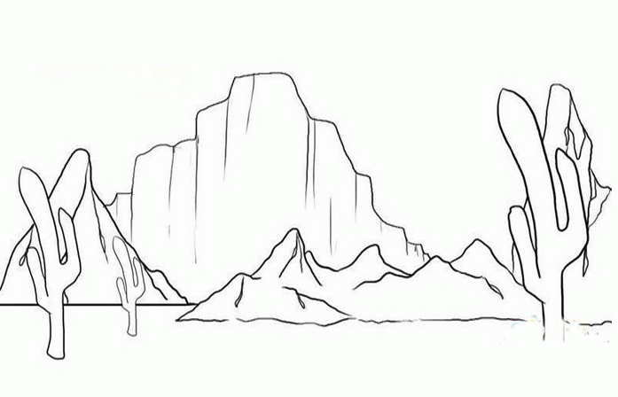 沙漠风景简笔画
