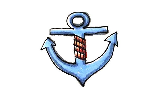 船锚简笔画步骤图