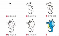 海马简笔画画法_怎么画海马的简笔画