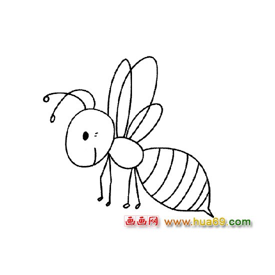 低头的蜜蜂简笔画