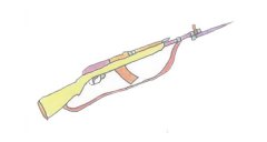 步枪简笔画的画法步骤图解教程