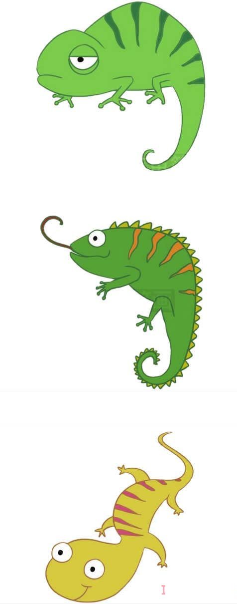 怎么画彩色蜥蜴简笔画图片简单易学