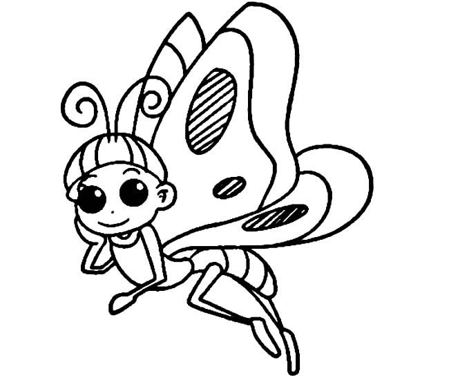 卡通蝴蝶昆虫简笔画步骤图片大全