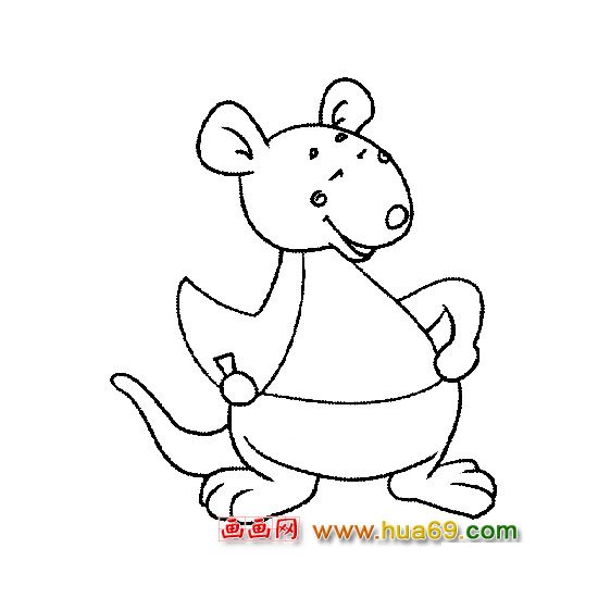高兴的袋鼠2(简笔画)