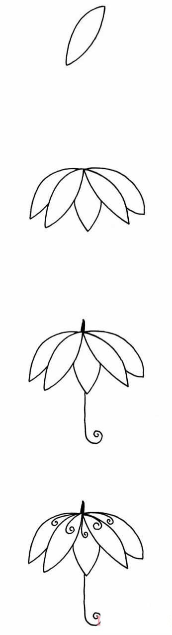 雨伞怎么画好看简洁 带步骤图雨伞简笔画图片