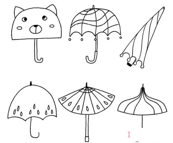 雨伞怎么画好看简洁 带步骤图雨伞简笔画图片