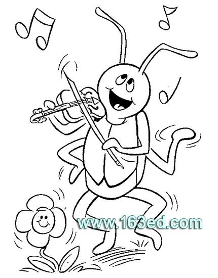蚂蚁简笔画：拉小提琴