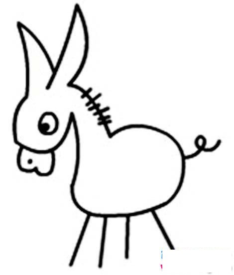 幼儿园简单的小驴简笔画图片