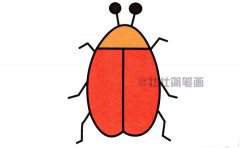 金龟子简笔画画法_怎么画金龟子的简笔画