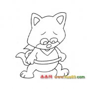 叹气的猫咪简笔画