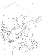 雪人以及圣诞节简笔画涂色图案大全