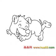 玩耍的小狗│简笔画1