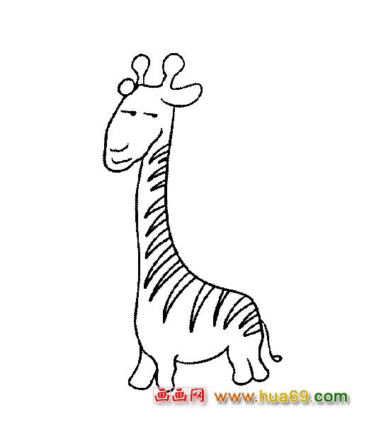 可爱的长颈鹿【简笔画】1