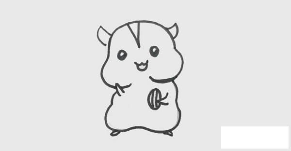 仓鼠简笔画,可爱的小仓鼠简笔画画法步骤图片