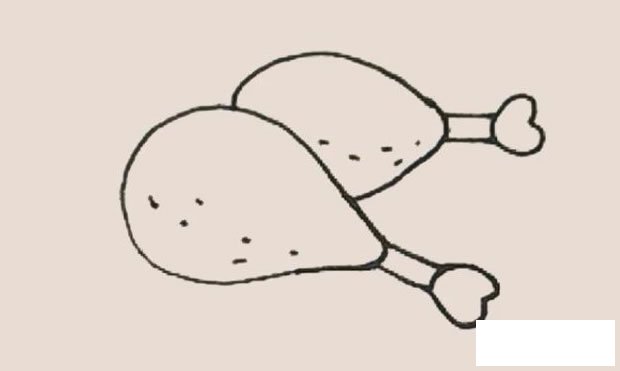 鸡腿简笔画的画法