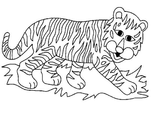 行走的老虎简笔画4