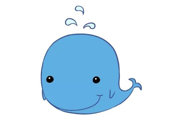 卡通鲸鱼简笔画图片