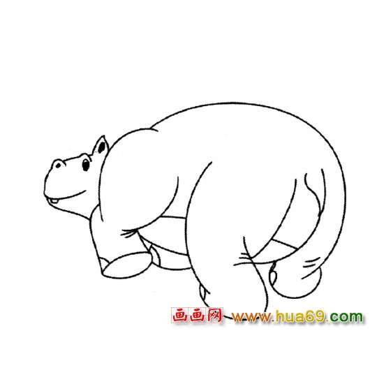 走路的河马【简笔画】3