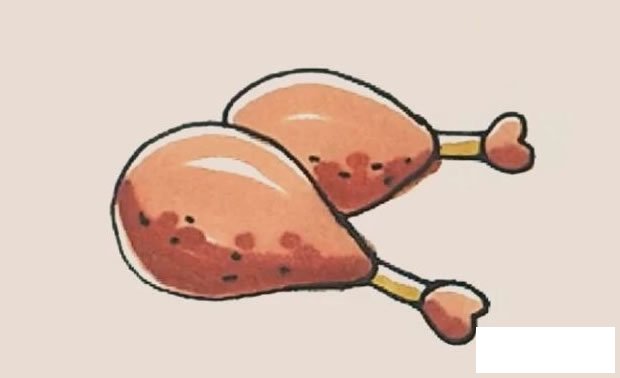 鸡腿简笔画的画法