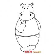 卡通简笔画（河马）2