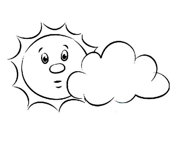云中太阳简笔画图片