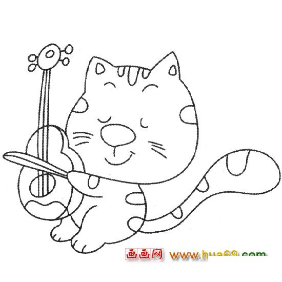 猫咪简笔画：多才多艺1