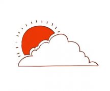 两款云中太阳简笔画图片