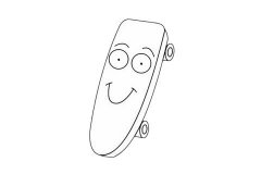 滑板简笔画简单画法及图片大全