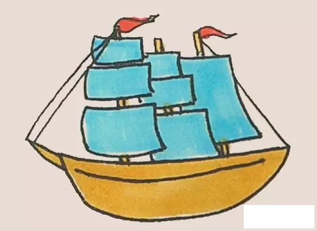 帆船简笔画