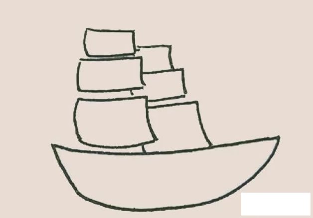 帆船简笔画