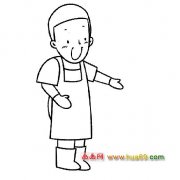 厨师老爷爷简笔画