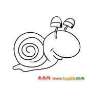 简笔画：爬行的小蜗牛