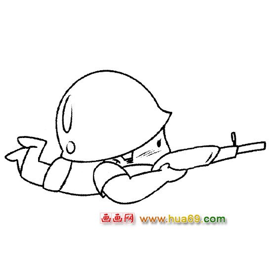 大兵小男孩简笔画