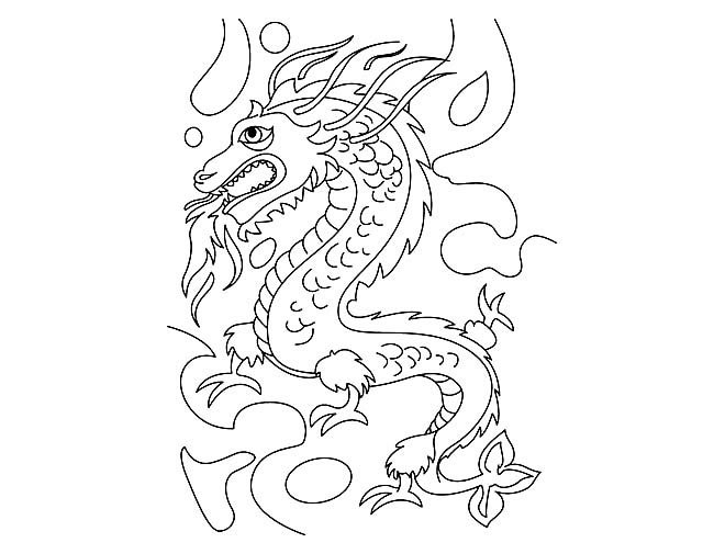 云端的中国龙简笔画图片