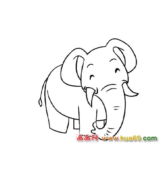 简笔画：开心的大象2
