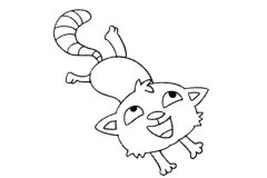 一组可爱喵星人简笔画图片素材