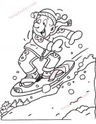 滑雪滑冰 简笔画涂色图案大全