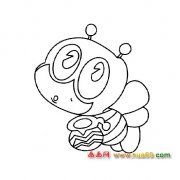 大眼睛的蜜蜂简笔画