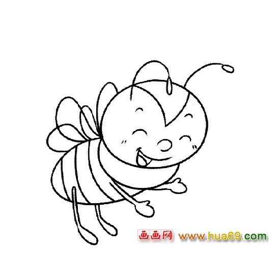 打招呼的蜜蜂简笔画1