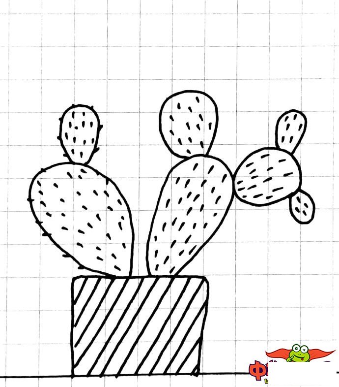 仙人掌简笔画怎么画,幼儿仙人掌简笔画图片大全