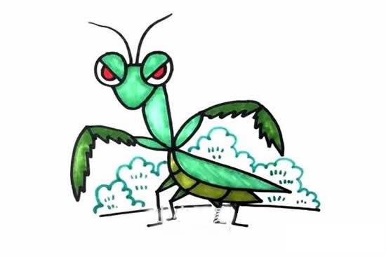 卡通螳螂简笔画图片