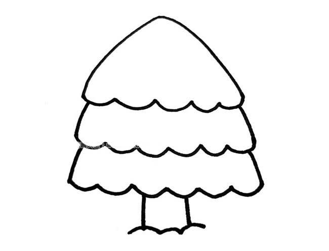 2款松树简笔画彩色图片 松树的简单画法