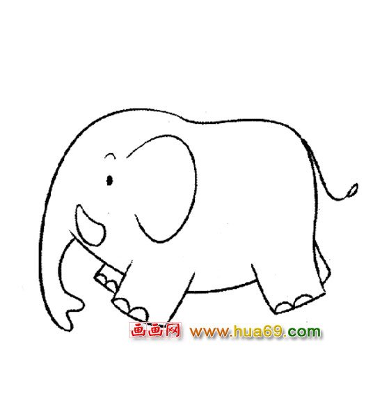 简笔画:奔跑的大象2