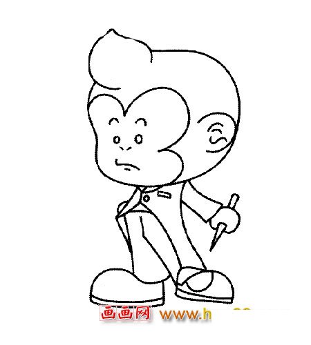 卡通简笔画:猴子4
