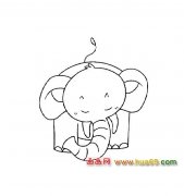 简笔画：走路的大象2